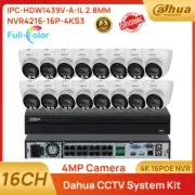 Dahua 16ch 16POE CCTV System 4MP Smart Dual Light Mic IP Camera Full Color Lot