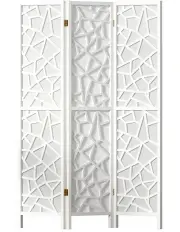 [Artiss] Foldable Clover Room 3 Panel Divider Screen in White