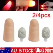 2/4pcs LED Lights Props Magic Light Up Finger Fingers Tricks Thumb