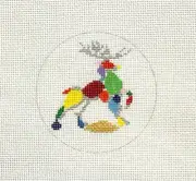 Prairie Designs Crystal Reindeer Handpainted Needlepoint Canvas #10