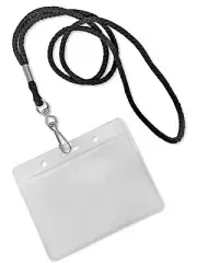 10 Pack CDC Vaccination Record Card Holders 3" x 4" with 10 Black Rope Lanyard