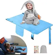 UNTREE Toddler Airplane Bed, Travel Essentials for Kids, Upgraded Airplane Seat Extender, Light Blue