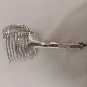 Vintage Metal Hand Held Egg Fruit Vegetable Slicer Taiwan Silver Locking 7.5"