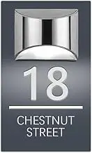 Customized Solar House Sign Personalised House Number with Solar Light, LED Modern Door Number Plaque, Outdoor Lights House Number Sign Address Plaques Light Address Sign for Houses/Yard