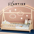 Artiss Bed Frame Wooden Base Frames Kids Single Timber House Platform Oak PUAH