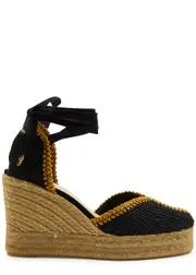 Castañer Coeur 110 Raffia Wedge Espadrilles - Black - 39 (IT39/ UK6) 39 (IT39/ UK6)