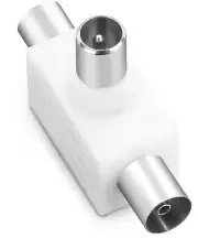 Antenna Splitter PAL TVDouble Adaptor 1 Male Plug to 2 Female Sockets