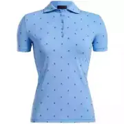 G/Fore Skull & T’s Killer Polo Top XS S M L Vista Blue Womens Golf Shirt Gfore