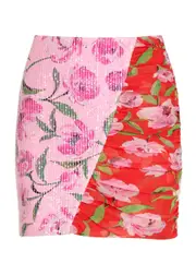 Rotate Birger Christensen Floral-print Stretch-tulle Mini Skirt - Pink - 36 (UK8 / S) 36 (UK8 / S)