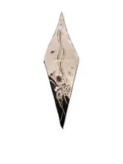 Ecru Floral Pattern Triangle Scarf