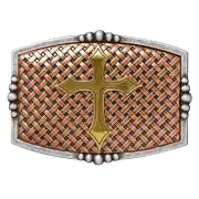 Nocona Men's Cross Buckle Basketweave Background 2-3/4 x 3-3/4