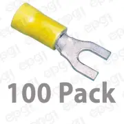 SPADE TERMINAL VINYL #8 YELLOW 10-12 GAUGE #502-100PK