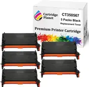 5 Pack Black Compatible Toner Cartridge for Fuji Xerox CT350567 (8000 Pages) for Fuji Xerox DocuPrint C3290FS