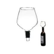 Creative Lead Free Glass Red Wine Stopper Bottle With Stemless Screwing Drinking Straight Cup