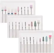 xinyee 30pcs Nail Drill Bits Tungsten Steel Drill Bits Mini Cleaning Brush for Cuticle & Gel Nail Polish Removal Pedicure & Manicure Electric Nail Drill Replacement Drill Bit Set