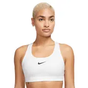 Nike Womens Swoosh Medium-Support Padded Racerback Sports Bra - White