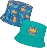 [UNITED LABELS AG] Childrens Kids Character Batman Reversible Bucket Hat Festival Beach Sun Hat Boys Girls Summer Hat, Teal, 3-7 Years