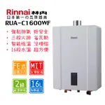 林內 RUA-C1600WF 16公升 FE強制排氣式熱水器