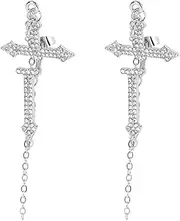 [ANDRESLAD] Handy Lasting Alloy Rhinestone Ear Studs Fashion Unisex Earrings Retro Cross Earring Set for Occasions