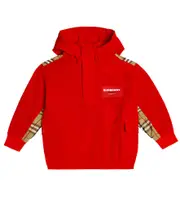 [Burberry Kids] Burberry Kids Vintage Check half-zip jacket Y 14 red
