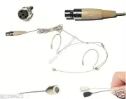 Double ear Headset Microphone for Shure SLX ULX Wireless mini TA4F Mics System