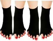 [Generic] Five finger socks Split toe socks Yoga Gym Sports Massage Foot Alignment Socks 2 Pairs