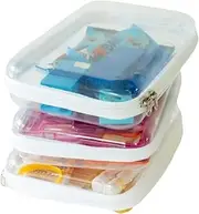 Aniute 1PCs Zipper Transparent Cases Clear Organizer Bags Portable Medical Grade Plastic Zipper Pouches Travel Hard Plastic Cases for Snacks Cosmetics (Medium)