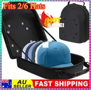 Baseball Cap Carrier Hat Box Travel Case for Hats Caps Fits 2/6 Hats Black AU