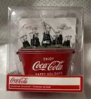 Coca-Cola Holiday Ornament Kurt Adler Coke Bottles Oval Bucket Pail Holiday
