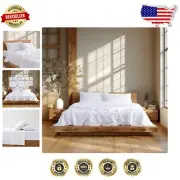 Luxury 100% Cotton Flannel King Sheet Set with Reusable Bag - Cozy Arctic White