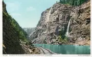 10102 Postcard: Chipeta Falls & Railroad, Black Canyon of the Gunnison, Colorado