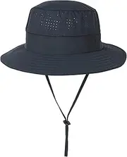 [YAMEIZE] Summer Waterproof UPF50+ Bucket Hat - with Strap for Women Men UV Protection Adjustable String Hat Fishing Hiking Climbing