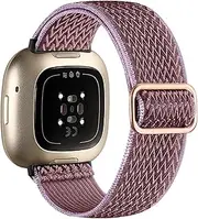 Maledan Elastic Band Compatible With Fitbit Versa 3/Versa 4/Sense 2 for Women Men, Sport Stretchy Breathable Watch Straps Replacement Wristband