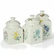 Lenox Butterfly Meadow Kitchen 3 Piece Canister Set New