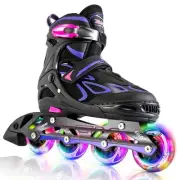 Vinal Girls Adjustable Inline Skates with Light up Wheels Beginner Skates Fun...