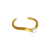 Culturesse Flo Stainless Steel Ear Contour Single Cuff Earring 18k Gold Plating