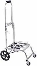 CVBFDB 20CM Big Wheel Pull Truck Trolley, Folding Shopping Trailer, Portable Stainless Steel Luggage Cart