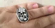 New Barse Ring, Size 8, Solid Sterling Silver, Crystal