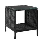 NNEDSZ Side Table Coffee Patio Outdoor Furniture Rattan Desk Indoor Garden Black