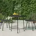 vidaXL Dining Table Black 脴80 cm聽Tempered Glass and Steel BMG