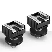 2pcs Flash Hot Shoe Mount Adapter to 1/4" Thread Hole for Canon Nikon Pentax 1/4" Male Tripod Screw Adapter
