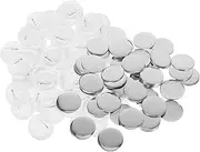 HOMSFOU 200 Sets Blank Button Badge Material Tinplate Metal Badge Parts for DIY Badge Making Parties Events Including Metal Shells Back Cover and Film
