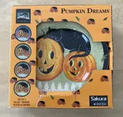 Warren Kimble Sakura Oneida PUMPKIN DREAMS Salad Dessert 4 Plates NEW IN BOX