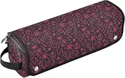 [sanluoli] 2 in 1 Hair Tools Organizer and Heat Resistant Mat with Zipper Carrying Case Flat Curling Iron Waterproof Organizer Happy Halloween Peach Lines Women Essentials Storage