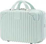 [HAHONIA] Makeup Travel for Women Girl, Portable Waterproof ABS Cosmetic Case with Elastic Band and Zipper, Case Hard Shell Vanity Cases Hand Luggage Cosmetic Case, Mint Green, L