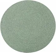 Green Braided Reversible Carpet Round Area Rug Cotton Linen Rug Washable Playing Rug for Bedroom (Size : 47in)