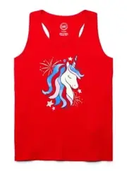 6/6x Wonder Nation Patriotic Unicorn Sparkle Tank Top T-Shirt 4th July