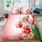 Butterflies Recognize Fragrance 3D Quilt Duvet Doona Cover Set Pillow case Print