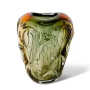 E Style Josiah Glass Flower Vase Centerpiece Home Decor 22cm Amber/Black