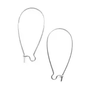 Silver Plated Extra Large Kidney Ear Wires 37mm Nickel-Free 70 Pieces (35 pair)